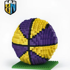 3D Purple Basketball Model Building Blocks –DIY Creative Gift for Hoops Fans(600 PCS+)